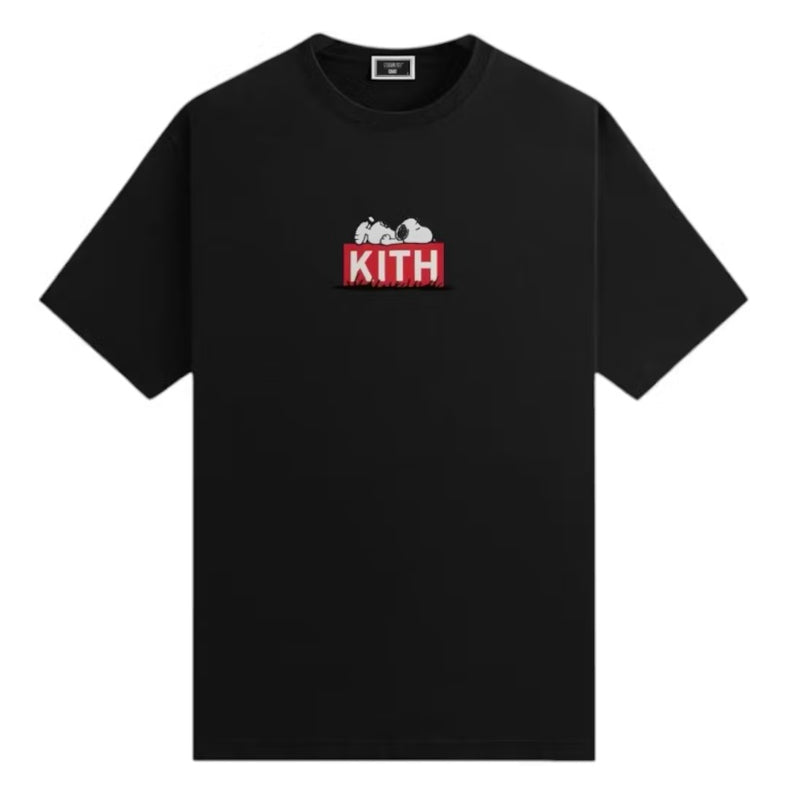Kith x Peanuts Doghouse Classic Logo Tee Black