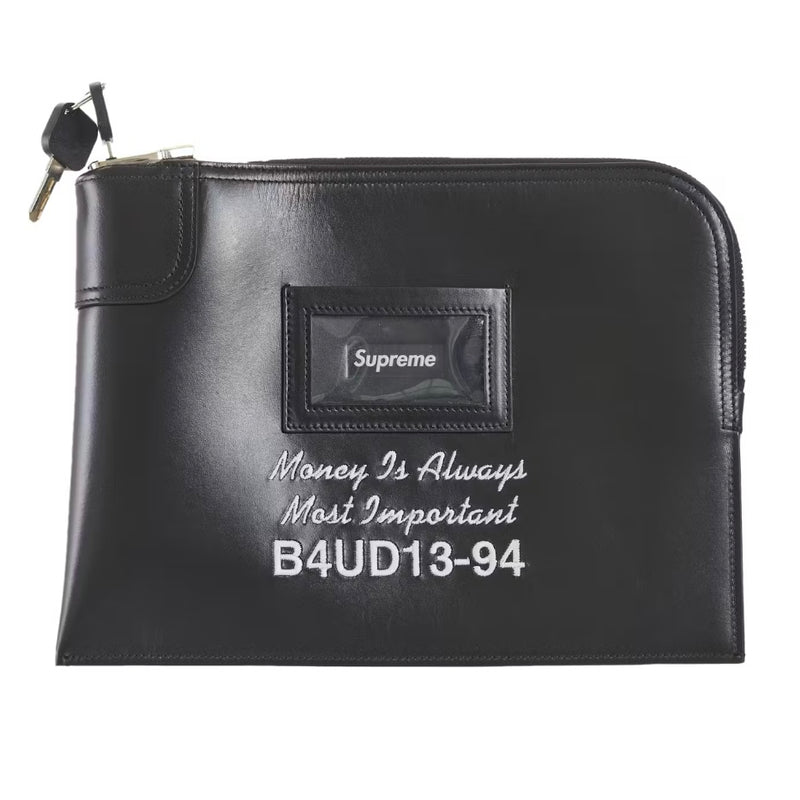 Supreme Leather Money Bag (FW25) Black