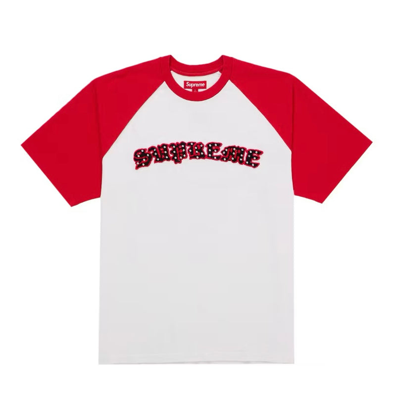 Supreme Rhinestone Raglan S/S Top White