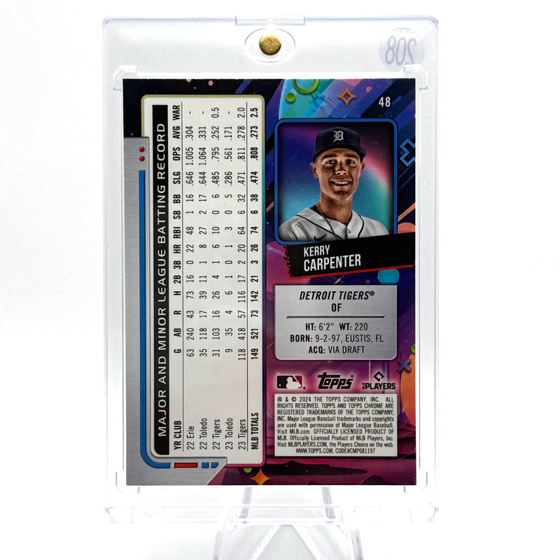 2024 Topps Cosmic Chrome Kerry Carpenter #48 Purple Nebula /150 Tigers
