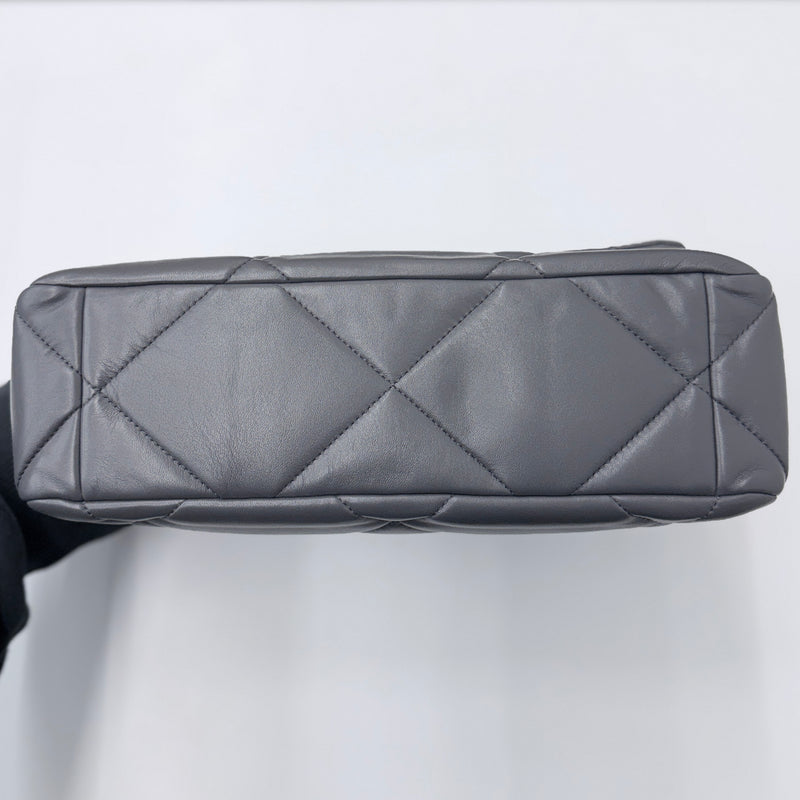 Chanel 19 Dark Grey Large Flap Bag Lambskin Leather 2021