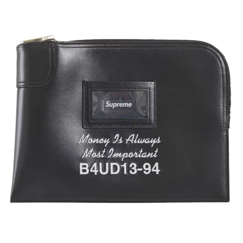 Supreme Leather Money Bag (FW25) Black
