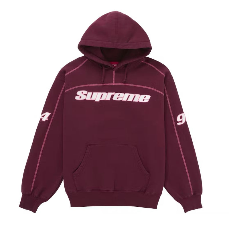 Supreme Overlock Hooded Sweatshirt Burgundy