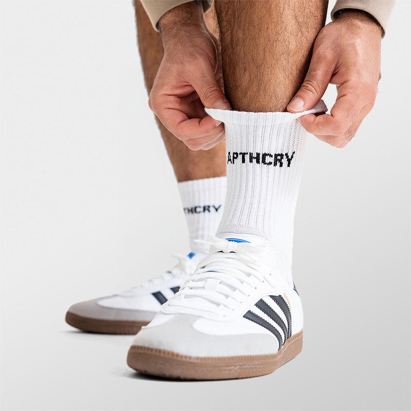 APTHCRY Shin Logo Mid-Length - White