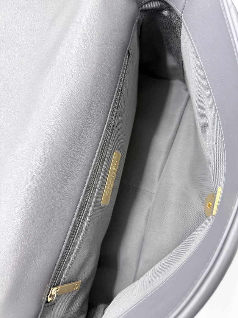 Chanel 19 Dark Grey Large Flap Bag Lambskin Leather 2021