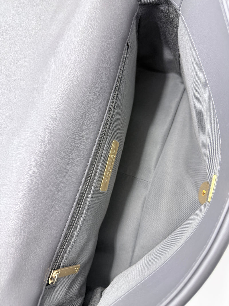 Chanel 19 Dark Grey Large Flap Bag Lambskin Leather 2021