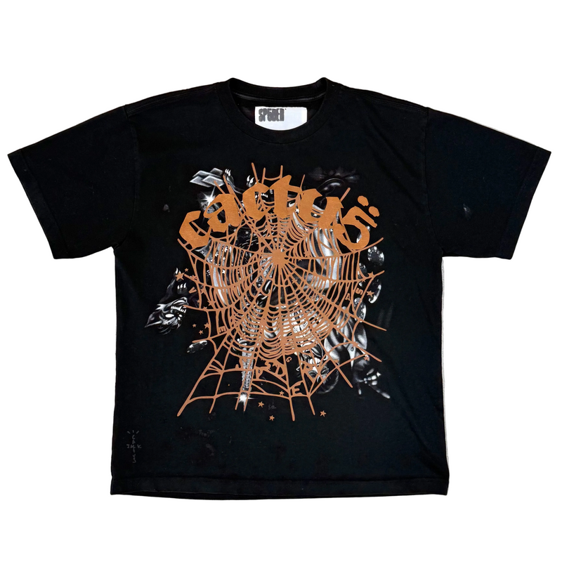 Sp5der x Travis Scott Cactus Jack Airbrush T-shirt Black