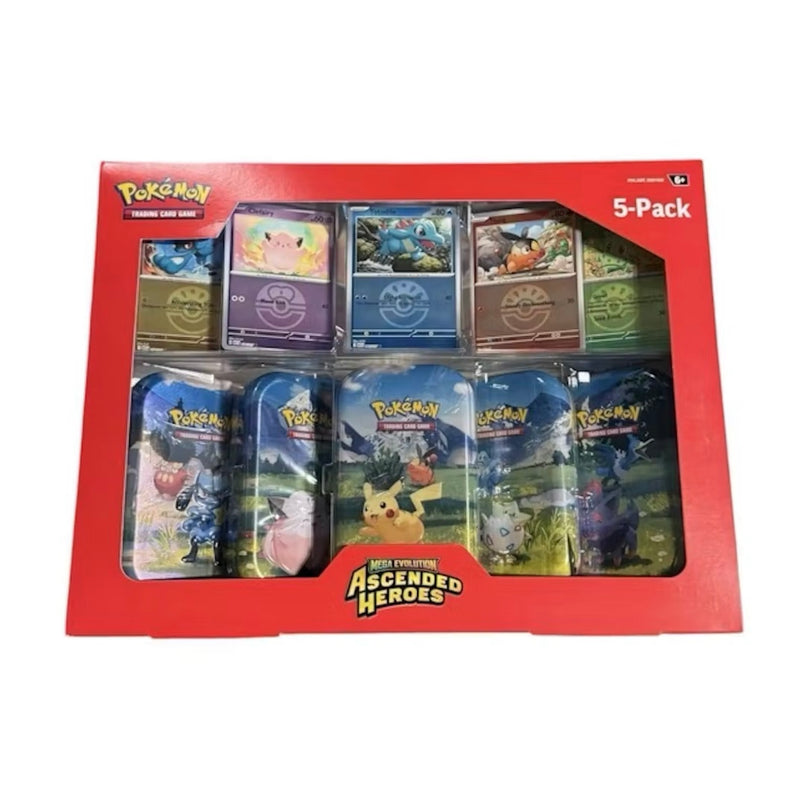 2026 Pokémon Mega Evolution Ascended Heroes Mini Tins 5-Pack Collection (Costco Exclusive)
