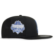 Black cap with a logo on a white background