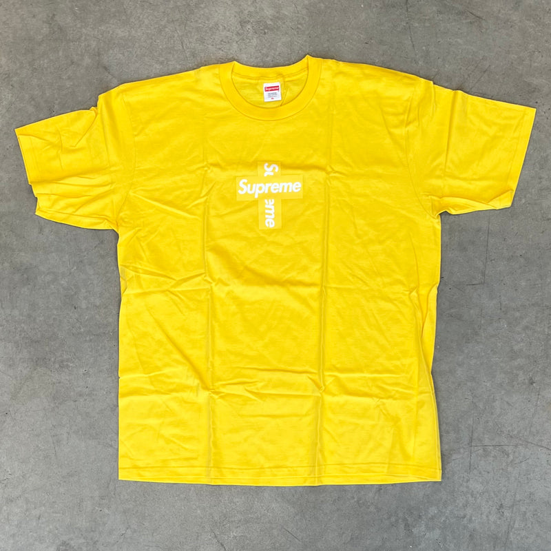 Supreme Cross Box Logo Tee 'Yellow'