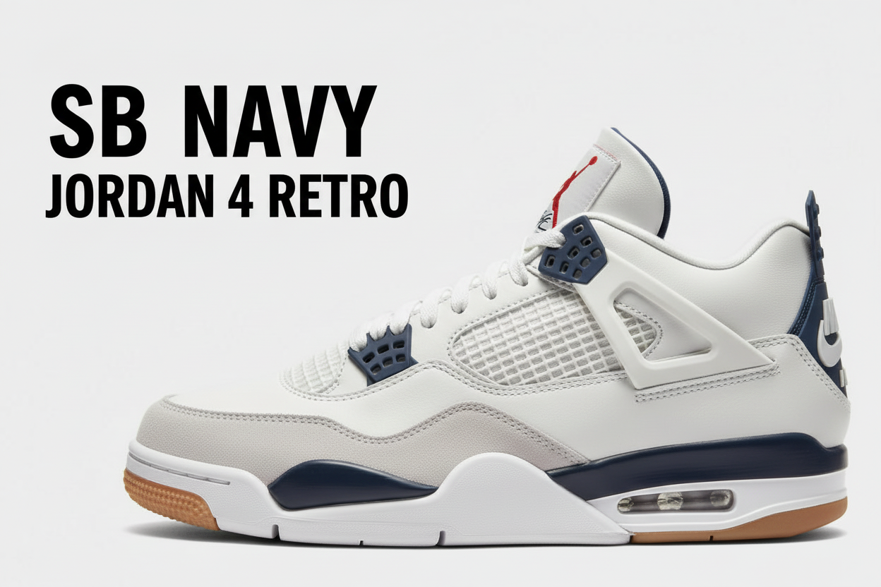 Jordan 4 SB Navy Grey Suede