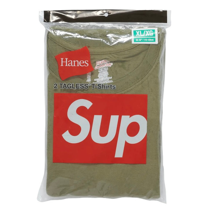 Supreme Hanes Tagless Tees (2 Pack) 'Olive'