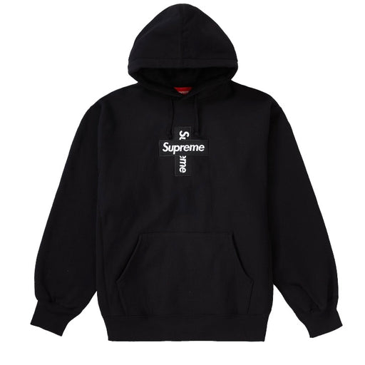 Supreme Cross Box Logo Hooded Sweatshirt Black — United Kicks