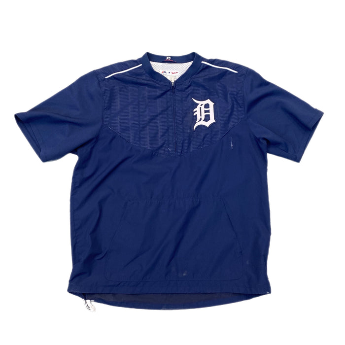 Detroit Tigers Authentic Majestic Pullover Baseball Jacket 'Navy' #52